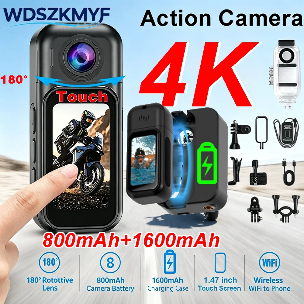 Car Accessories Online - Câmera de Vlog Mini WiFi 4K/1080P