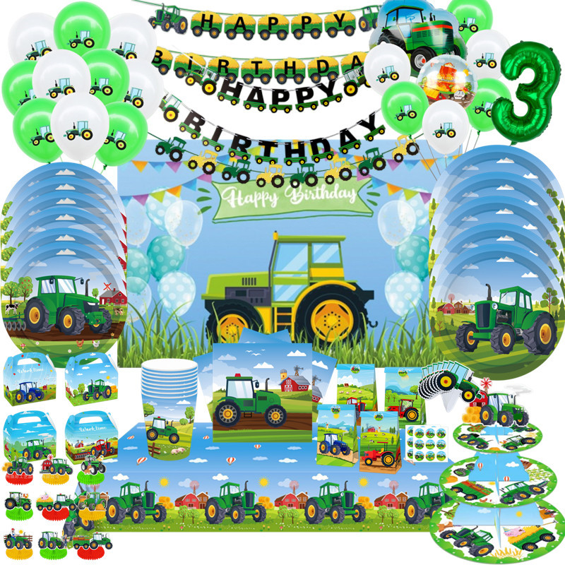 Car Accessories Banner - Talheres descartáveis com tema de trator