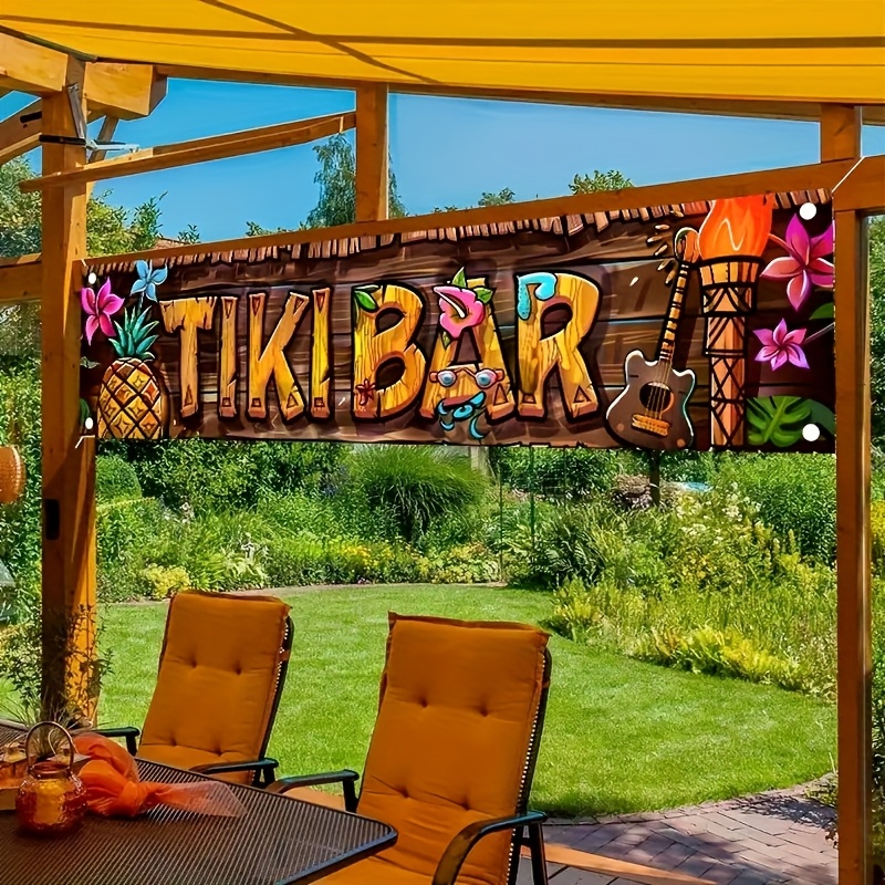 Car Accessories Banner - Tiki bar banner tropical havaiano praia