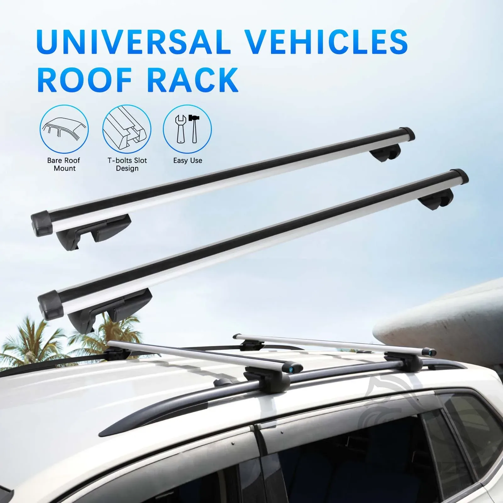 Barra transversal de alumínio  - Car Roof Rack Cross Bar avaliação e preço